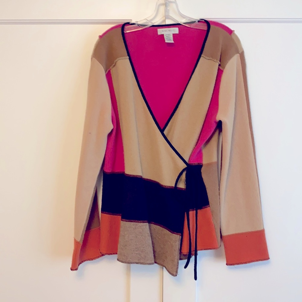 Color Block Wrap Sweater